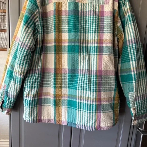 UO Men's Eclectic Grandpa Skater Plaid Seersucker Shirt Jacket,Multi, L - Picture 14 of 16